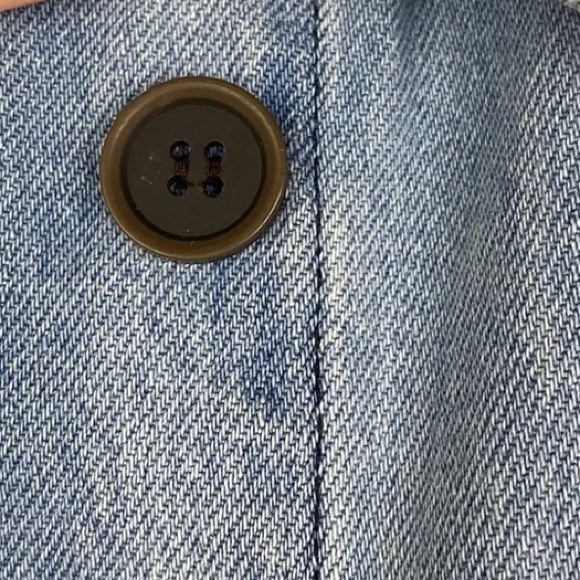 Zara Distressed Denim Long Jacket - Picture 7 of 10